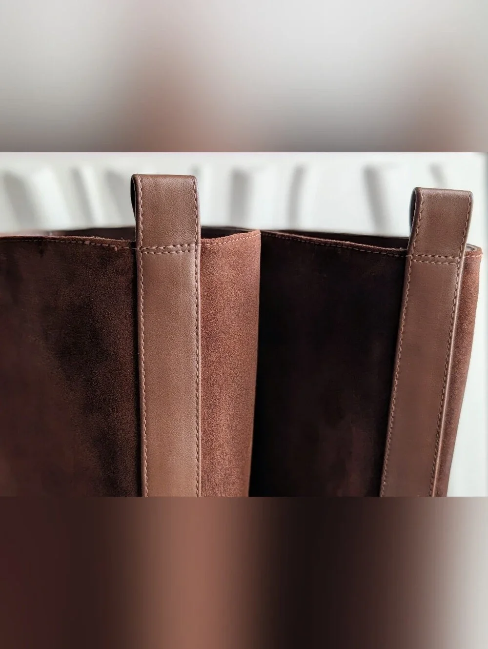 Stuart Weitzman Benni Riding Boot 55 Deep Coffee Suede Leather NWT 8